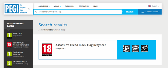 《刺客信条：黑旗》重制版已确认 分级网站结果公布
